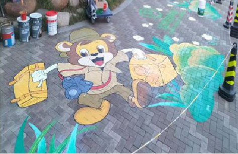 崇阳夏季画地面彩绘会遇到的问题