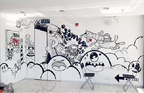 崇阳手绘墙并非传统涂鸦。